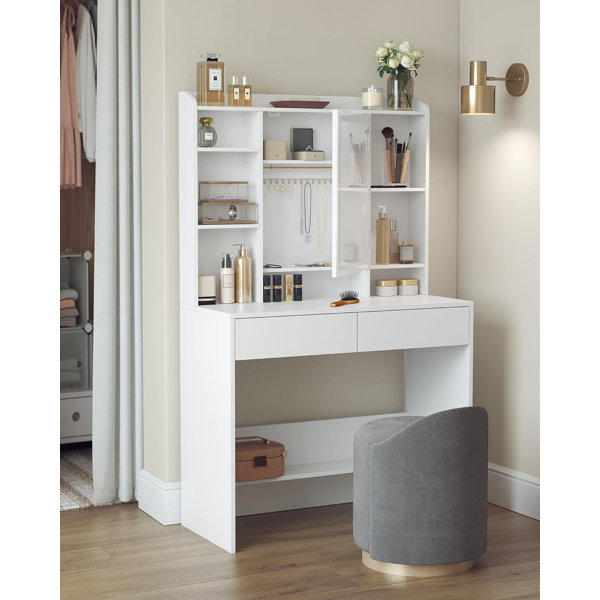 Metro Lane Seraphina Dressing Table with Mirror & Reviews | Wayfair.co.uk